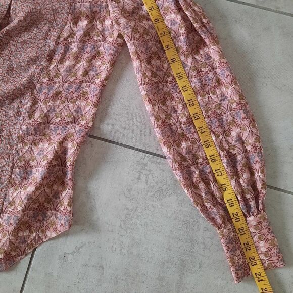 Carlisle Collection Floral Silk Blouse Top size 0  (XS US) - Picture 7 of 7